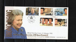 Hong Kong 1992 40th Anniversary Of Accession Of HM Queen Elisabeth II FDC - FDC