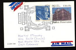 UX97 Postal Card Used Wauwatosa WI Special Postmark - EAST GERMANY Airmail 1982 - 1981-00