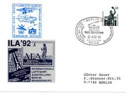 55245 - Bund - 1992 - 60Pfg SWK PGKte SoStpl BERLIN - ILA '92 ... -> Berlin - Briefmarkenausstellungen