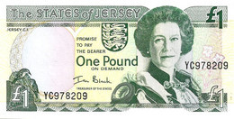 JERSEY 1 POUND GREEN QEII  FRONT CHURCH BUILDING BACK ND(2000)  P.26 UNC READ DESCRIPTION - Jersey