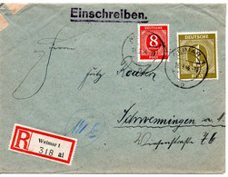 55257 - Alliierte Besetzung - 1946 - 1RM Ziffer MiF A R-Bf WEIMAR -> SCHWENNINGEN - Autres & Non Classés