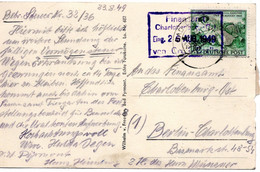 55260 - Bund - 1949 - 10Pfg Goethe EF A AnsKte BAD PYRMONT -> Berlin - Autres & Non Classés