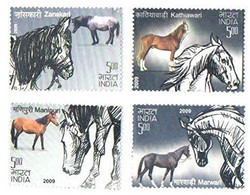India 2009 Horses Breeds Of Horse Animals Fauna 4v SET MNH, P.O Fresh & Fine - Otros & Sin Clasificación