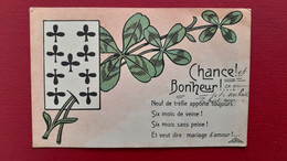 CPA - FANTAISIES - CARTE A JOUER - NEUF DE TREFLE - PORTE-BONHEUR - Spielkarten