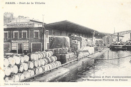 PARIS- (19 éme Arrondissement) Port De La Villettte " Messageries Fluviales De France " - Arrondissement: 19