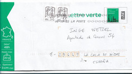 FRANKREICH 491a - Ganzsache Mit Paar Marianne Zusätzlich  2023 Nach Spanien - Pseudo-officiële  Postwaardestukken