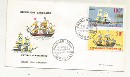 FDC, Premier Jour, GABON , Lettre, 1965, LIBREVILLE , NAVIRES D'AUTREFOIS - Gabun (1960-...)