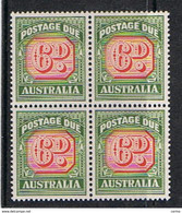 AUSTRALIA:  1958/60  POSTAGE  DUE  -  6 P.  BLOCK  4  UNUSED  STAMPS  -  P. 15 X 14  -  YV/TELL. 78 - Portomarken