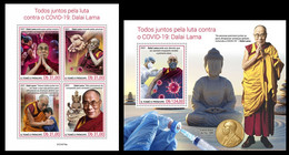 St.Tome&Principe  2021 Covid-19 And Dalai Lama. (718) OFFICIAL ISSUE - Buddhism