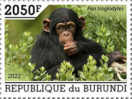 Burundi  2022 Chimpanzees. (1129a) OFFICIAL ISSUE - Chimpancés