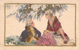 CPA Illustrateur - Illustration Non Signée - Couple De La Renaissance Amoureux - Style Corbella - Ohne Zuordnung