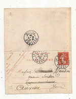 CARTE-LETTRE, Entier Postal, LAROCHE GARE, AUXERRE,YONNE,1909, 3 Scans - Cartes-lettres