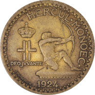 Monnaie, Monaco, Louis II, Franc, 1924, Poissy, TTB, Bronze-Aluminium - 1922-1949 Louis II