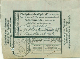 Puntstempel Asse 6 XII 1935 Op Ontvangstbewijs Aangetekende  Zending - Postmarks - Points