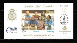 ESPAÑA 1996, PRUEBA OFICIAL EDIFIL58- ESPAMER 96 FAMILIA REAL. MNH. - Plaatfouten & Curiosa