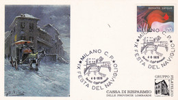 A20701 - MILANO IX FESTA DEL NAVIGLIO 1978 PHILATELIC CARD STAMP DONIAMO SANGUE ITALIA CASSA DI RISPARMIO - Cartes Philatéliques