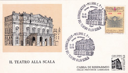 A20705 -MILANO BICENTENARIO DEL TEATRO ALLA SCALA 1978 PHILATELIC CARD STAMP TEATRO ALLA SCALA ITALIA CASSA DI RISPARMIO - Cartes Philatéliques