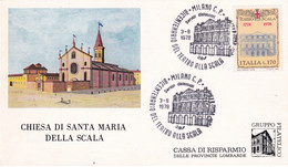 A20706 -MILANO BICENTENARIO DEL TEATRO ALLA SCALA 1978 PHILATELIC CARD STAMP TEATRO ALLA SCALA ITALIA CASSA DI RISPARMIO - Filatelistische Kaarten