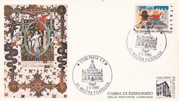 A20711 - PAVIA XIV MOSTRA FILATELICA 1980 PHILATELIC CARD STAMP XXI GIORNATA DEL FRANCOBOLLO ITALIA CASSA DI RISPARMIO - Tessere Filateliche