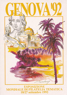 A20718 - GENOVA 1992 ESPOSIZIONE MONDIALE DI FILATELIA TEMATICA PHILATELIC CARD POST CARD UNUSED CRISTOFORO COLOMBO - Tessere Filateliche
