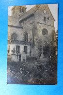 -Carte Photo  A Indentifier Fotokaart Eglise Cimetiere Friedhof - Kirchen U. Kathedralen