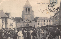 77-LAGNY- MAIRIE EGLISE LE MARCHE - Lagny Sur Marne