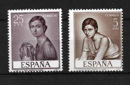 ESPAÑA 1965, ED. 1657 Ef Y 1665 Ef, VARIEDAD COLOR DORADO OMITIDO. MNH. - Errors & Oddities
