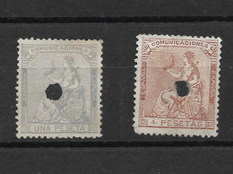 ESPAÑA 1873, EDIFIL 138T Y 139T. MH. - Andere & Zonder Classificatie