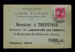 Sp9289 PORTUGAL "Laboratoire Des Ferments" Mailed 1912 Santé Health Matosinhos»Paris Overprint REPUBLICA - Drogue