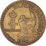 Monnaie, Monaco, Louis II, Franc, 1924, Poissy, TTB, Bronze-Aluminium - 1922-1949 Louis II
