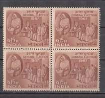 INDIA 1967 General Elections,  Election, Block Of 4,   MNH.(**) - Ungebraucht