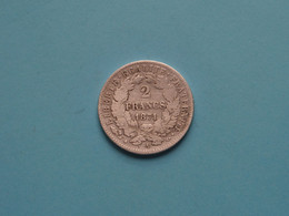 1871 A - 2 Francs ( Uncleaned Coin / For Grade, Please See >>> Voir SCANS Svp ) ! - 2 Francs