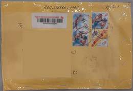 INDIA 2022 Sports On Stamps 4 Odd Shaped Sports Stamps Franked On Registered Speed Post Cover - Unclassified