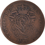 Monnaie, Belgique, Leopold II, 2 Centimes, 1870, TB, Cuivre, KM:35.1 - 2 Cents