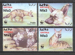 Eritrea 2001 Mi 254-257 MNH WWF - AARDWOLF - Ongebruikt