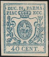 III^ Em. 40 C. Zero Largo Sass 11 MNH** Integro Grandi Margini Cert. Giulio Bolaffi Lusso - Parma