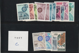 EUROPA - ANNEE COMPLETE 1967 -19 Pays - 37 Timbres - TTB** - 1960-1969