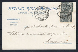 LIVORNO - ATTILIO RISI FU GENNARO - CARTOLINA COMMERCIALE SPEDITA NEL 1924 LIVORNO - CESENA - Publicité