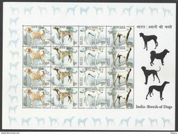 India 2005 Breed Of Dogs Se-tenant Full Sheetlet MNH - Autres & Non Classés