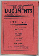 EDSCO DOCUMENTS- L'U.R.S.S. N° 6 De Février 1954- Pochette N°11 - -support Enseignants- Les Editions Scolaires - Fiches Didactiques