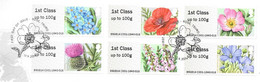 GB -  Post & GO Stamps (6)   2014  FLOWERS PART 2 -    FDC Or  USED  "ON PIECE" - SEE NOTES  And Scans - 2011-2020 Em. Décimales