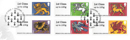 GB -  Post & GO Stamps (6)   2015  HERALDIC BEASTS  -    FDC Or  USED  "ON PIECE" - SEE NOTES  And Scans - 2011-2020 Decimal Issues