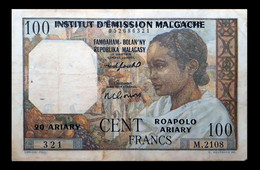 # # # Banknote Madagaskar (Madagascar) 100 Francs # # # - Madagascar