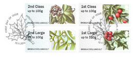 GB -  Post & GO Stamps (6)   2014  GREENERY  -    FDC Or  USED  "ON PIECE" - SEE NOTES  And Scans - 2011-2020 Decimal Issues