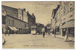 LE PUY (43) - Le Puy-en-Velay - Le Boulevard Saint-Jean - CAFÉ DELABRE - TRAMWAY - Ed. M. B., Le Puy - Le Puy En Velay