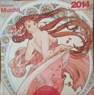 Calendrier 2014 - Illustration Alphonse Mucha - Très Belles Reproductions 30 X 30 Cm (1 Manquante) Ed. Désastre - Formato Grande : 2001-...