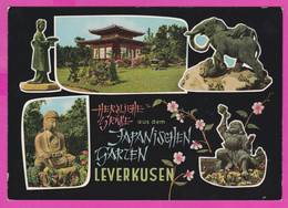 283180 / Germany - Leverkusen Mit Dem Japanischen Garten , Temple Buddha Statue Woman Elephant Tiger PC Deutschland - Leverkusen