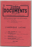 EDSCO DOCUMENTS- * L'AMERIQUE LATINE. N°  De Décembre 1955* Pochette N°14 --support Enseignants-Les Editions Scolaires - Schede Didattiche
