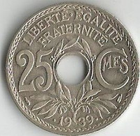 Pièce De Monnaie 25 Centimes Lindauer 1939 - 25 Centimes