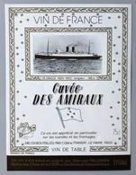 étiquette VIN Années 60 Paquebot DE GRASSE Cuvée Des Amiraux Georges Palomba CGM Ex Transat Le Havre - Paquebotes